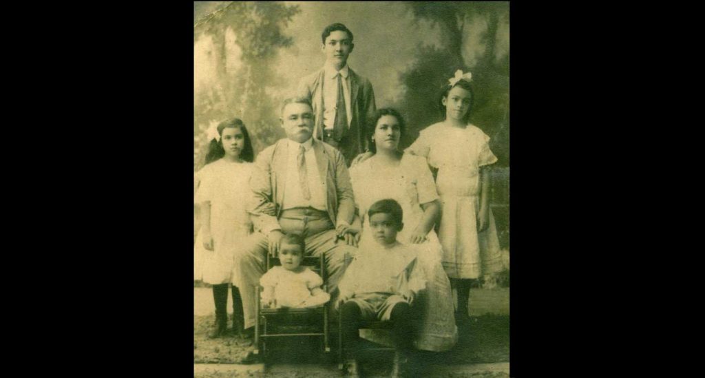 Grandfather Fernando Calderon (rear) with his family
