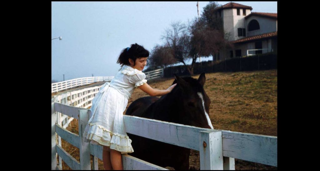 Laura visiting horse at Pomona