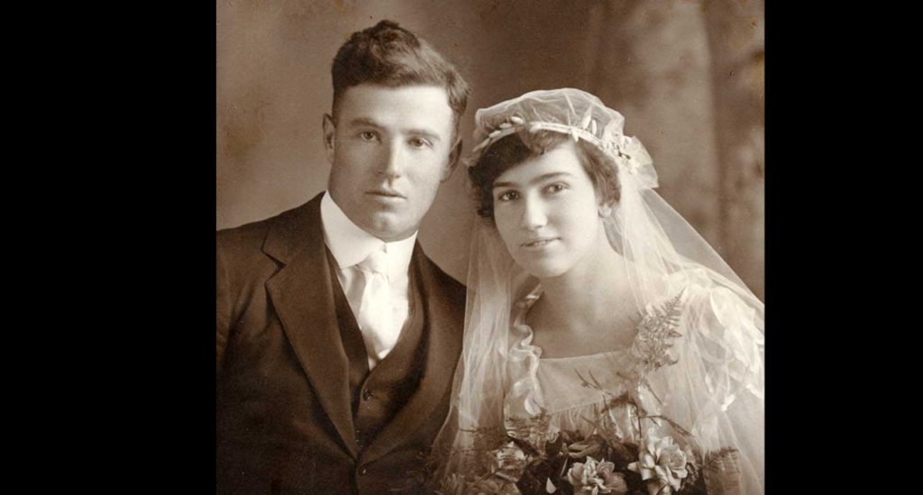 James Peters and Grace on wedding day